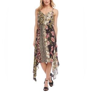 Karen Kane "Amber Waves" Boho Dress, Multi Floral Pattern, Size Large